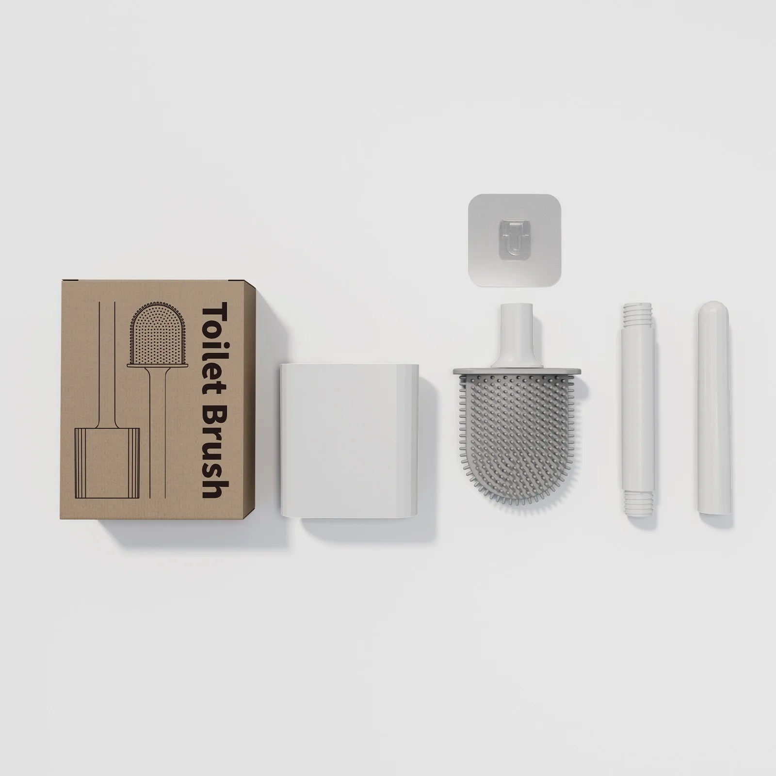 Flexible Silicone Toilet Brush with Holder