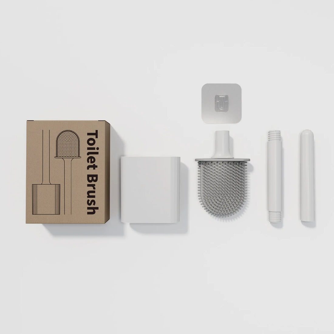 Flexible Silicone Toilet Brush with Holder