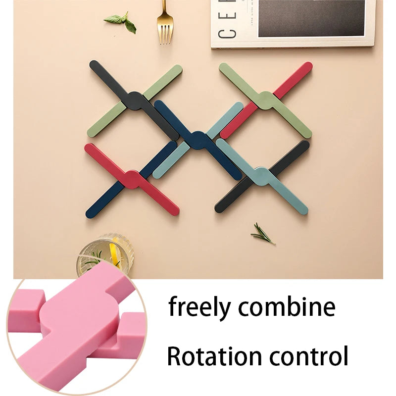 Foldable Silicone X-Shaped Trivet