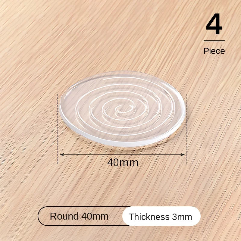 4-Piece Transparent Silicone Furniture Floor Protectors