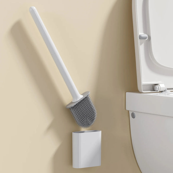 Flexible Silicone Toilet Brush with Holder