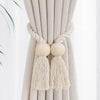 Magnetic Wooden Tassel Curtain Holdbacks