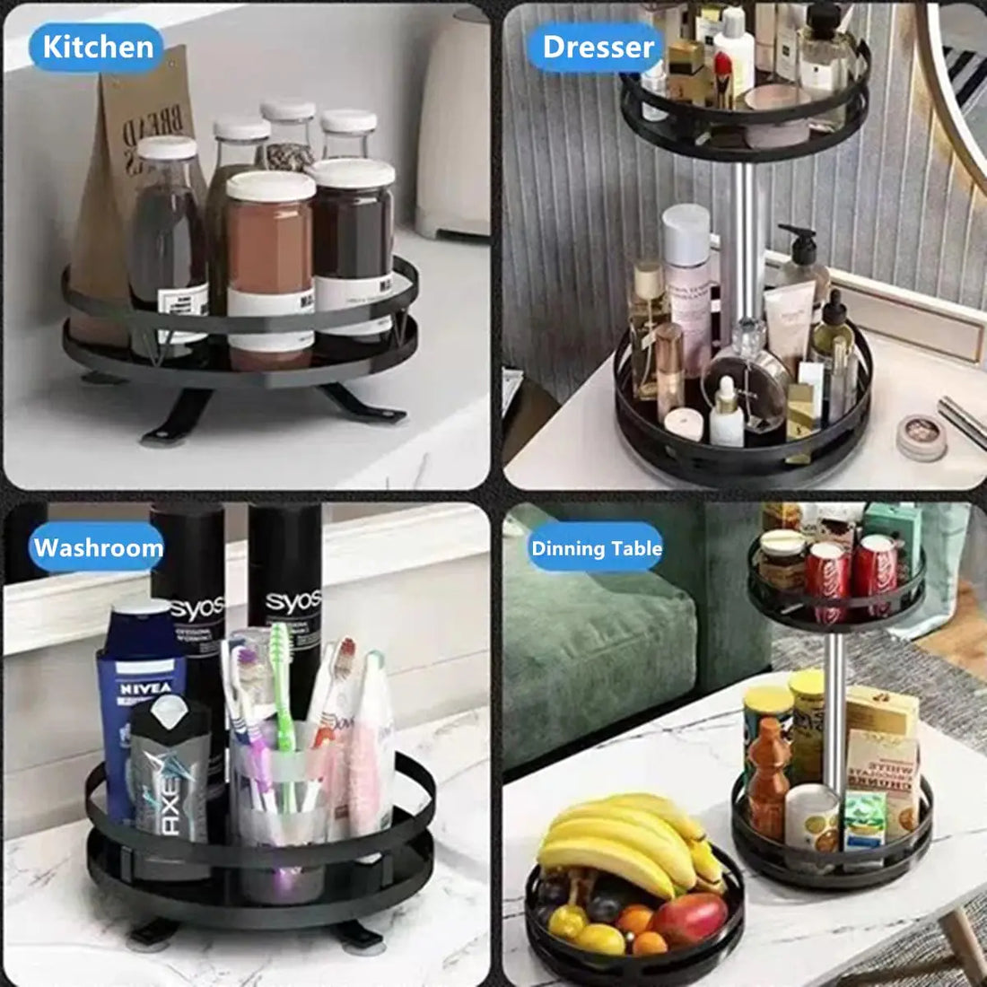 360° Rotating Countertop Storage Organizer