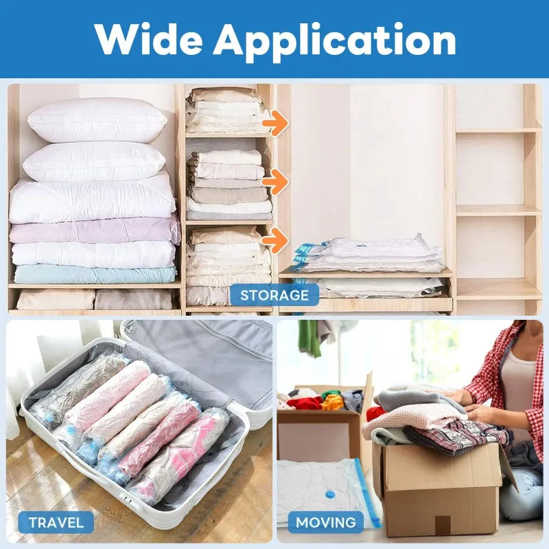 Large Capacity Vacuum Storage Bags for Clothes,Bedding,Space Saving Bags Storage Space Saver Compression Bags Vacuum Seal Packet