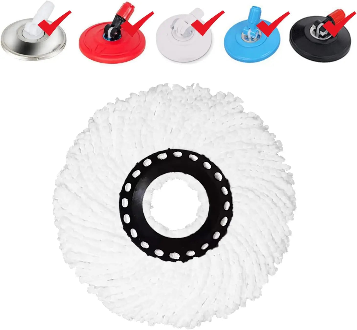 Spin Mop and Bucket Set Replacement Round Heads, 4/8 Pieces Microfiber Refill for Choose, Dual Use of Dry and Wet