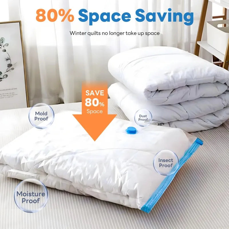 Large Capacity Vacuum Storage Bags for Clothes,Bedding,Space Saving Bags Storage Space Saver Compression Bags Vacuum Seal Packet