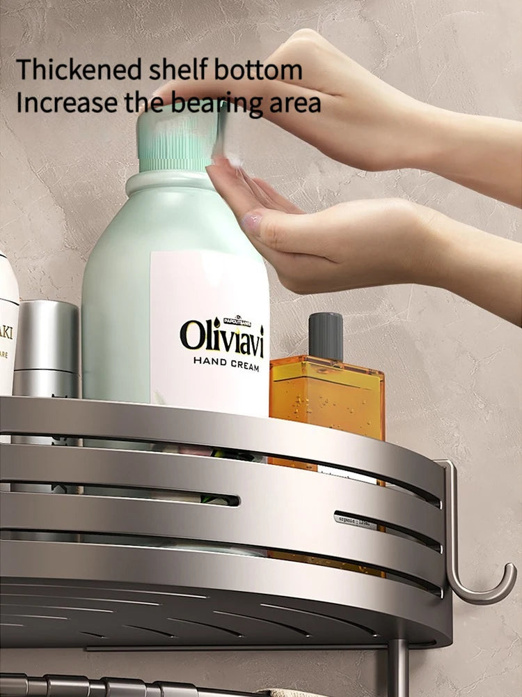 No-Drill Aluminum Bathroom Shower Shelf
