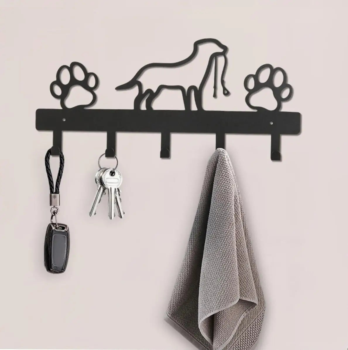 Black Cat Iron Wall Key Holder