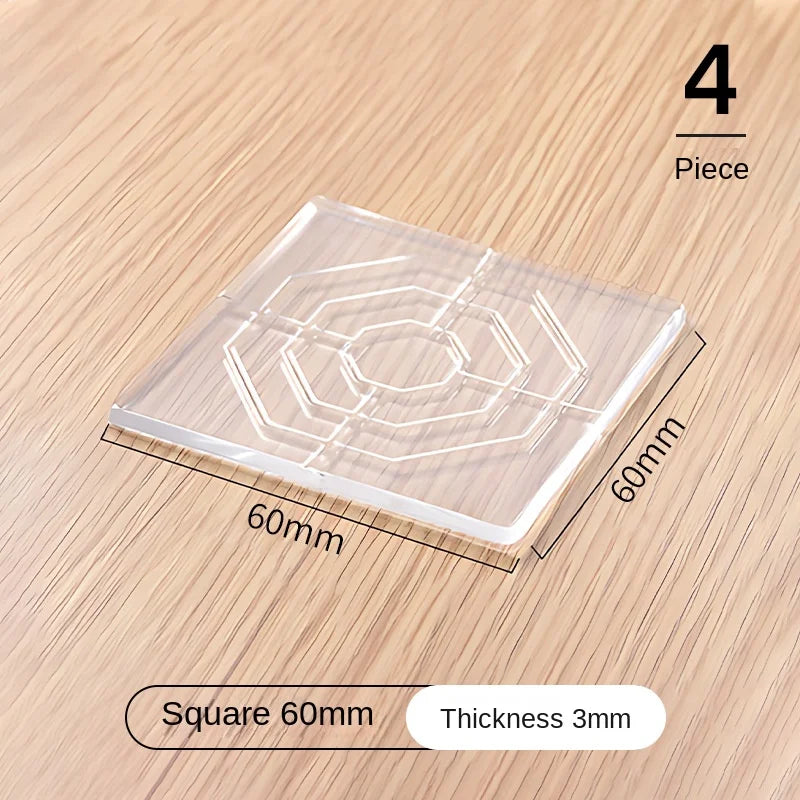 4-Piece Transparent Silicone Furniture Floor Protectors