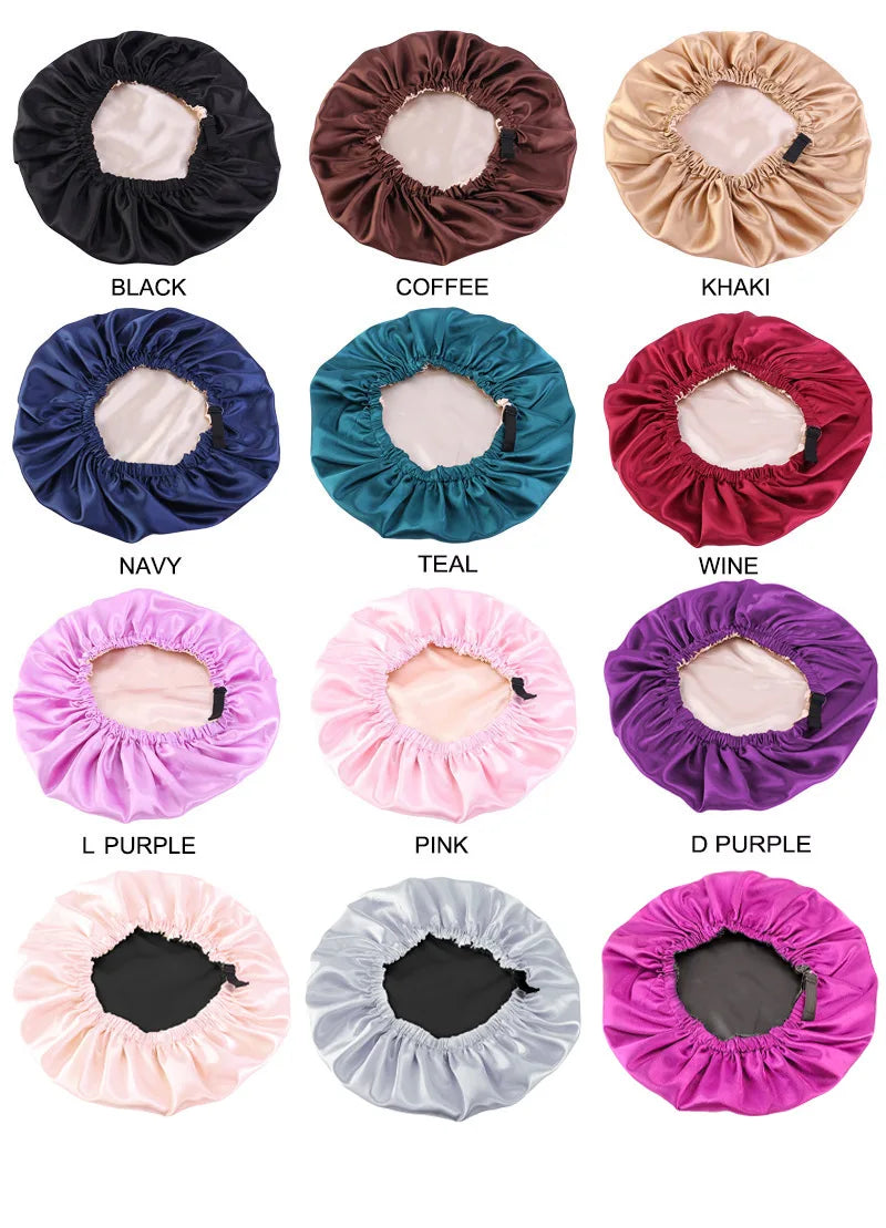 Adjustable Satin Bonnet for Sleeping