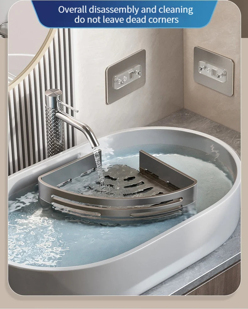 No-Drill Aluminum Bathroom Shower Shelf