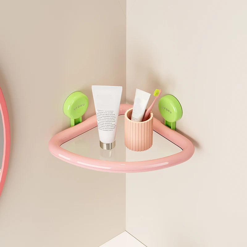 No-Drill Triangle Shower Storage Shelf