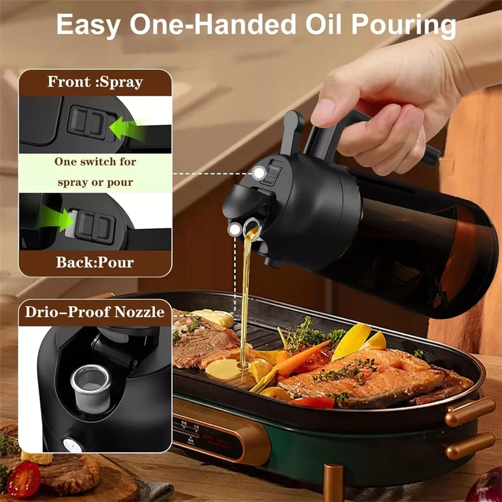 2-in-1 Glass Oil Dispenser and Sprayer