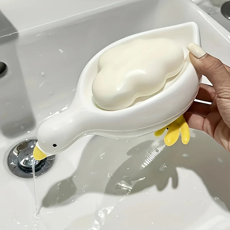 Duck-Shaped Self-Draining Soap Dish