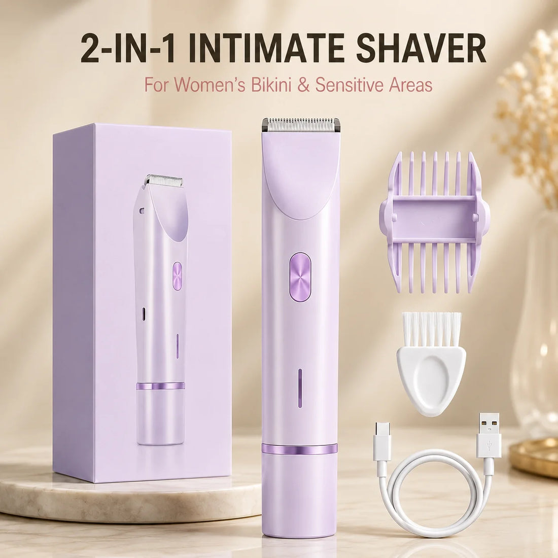 Rechargeable 2-in-1 Bikini and Underarm Trimmer