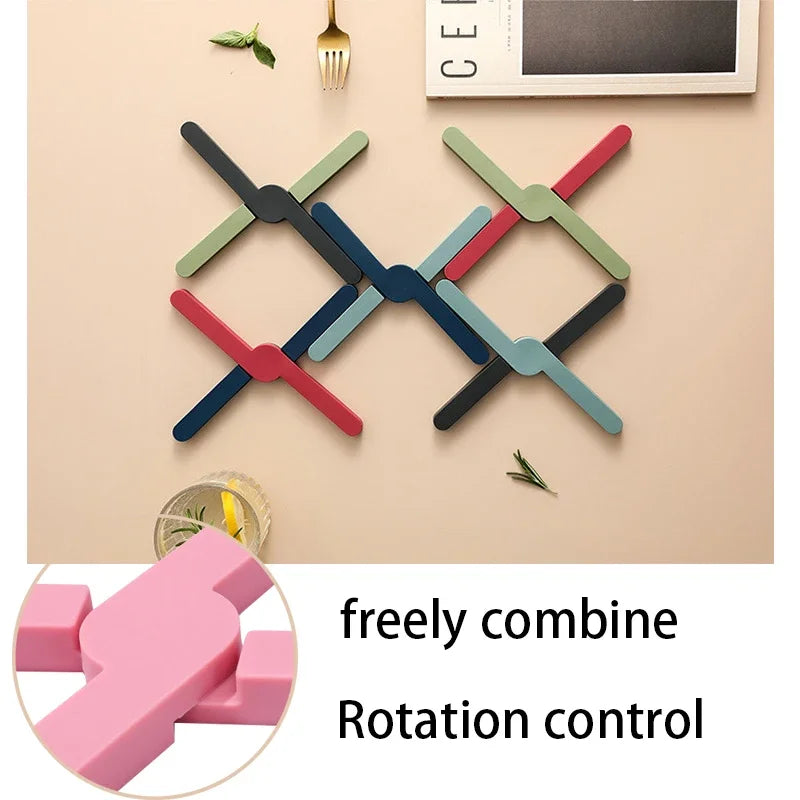 Foldable Silicone X-Shaped Trivet