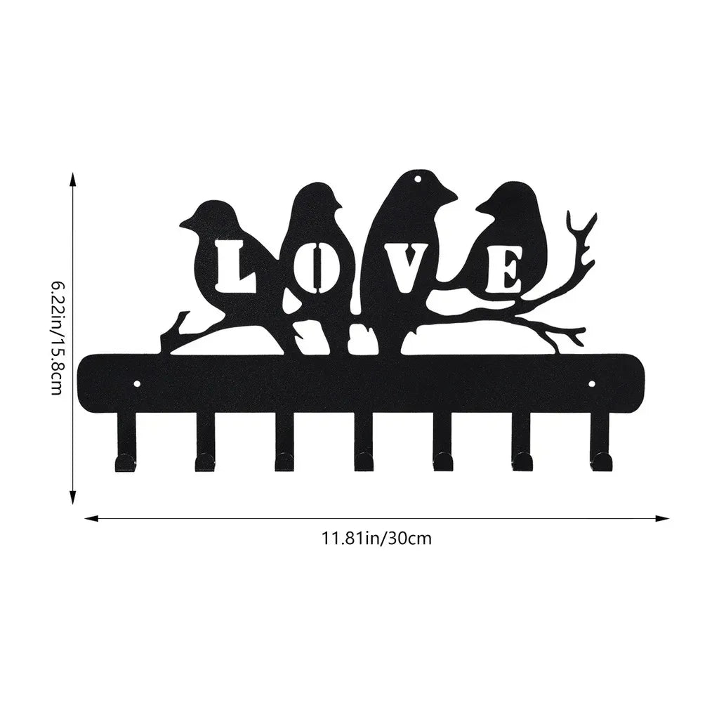 Black Cat Iron Wall Key Holder