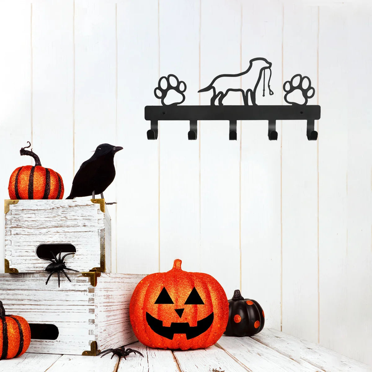 Black Cat Iron Wall Key Holder