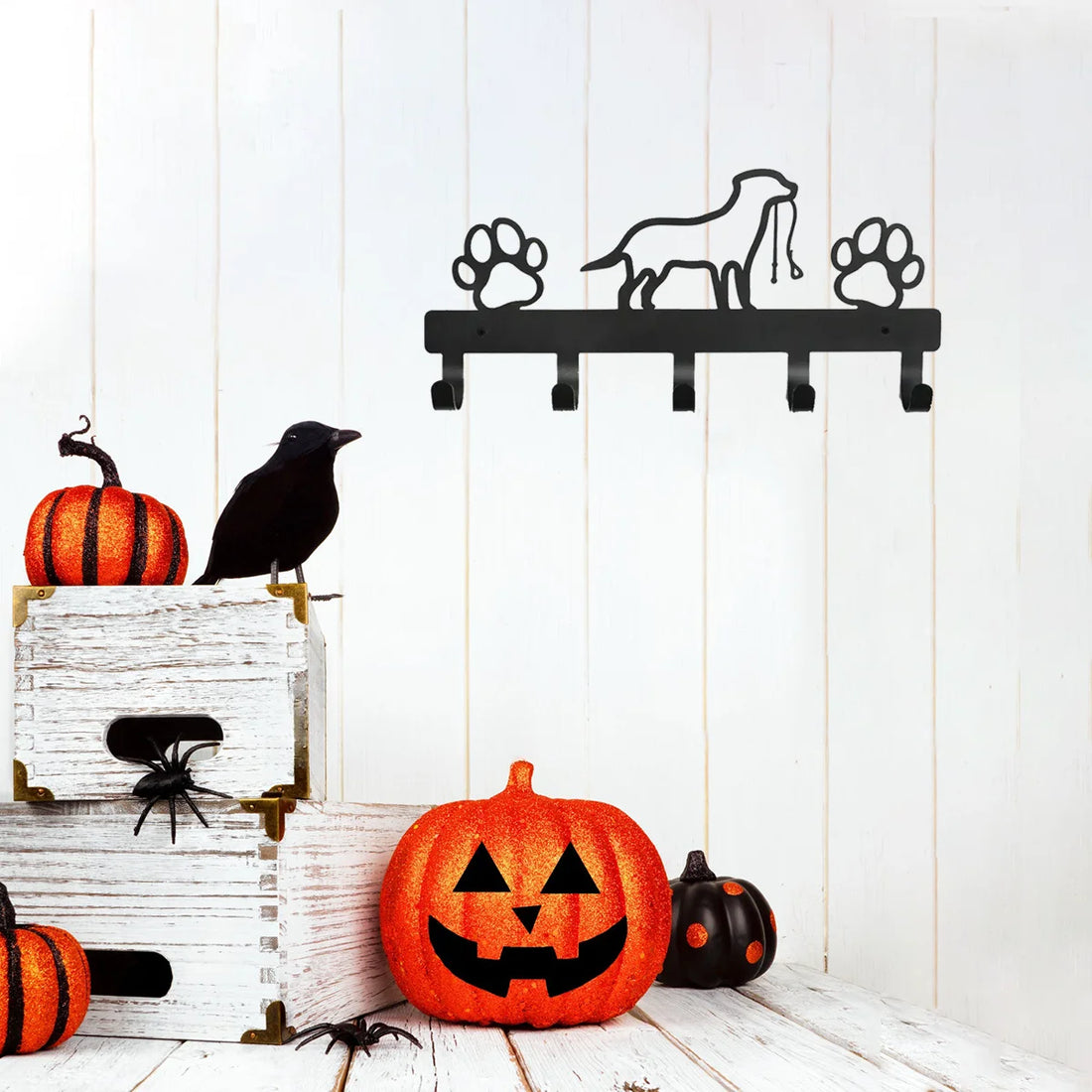 Black Cat Iron Wall Key Holder