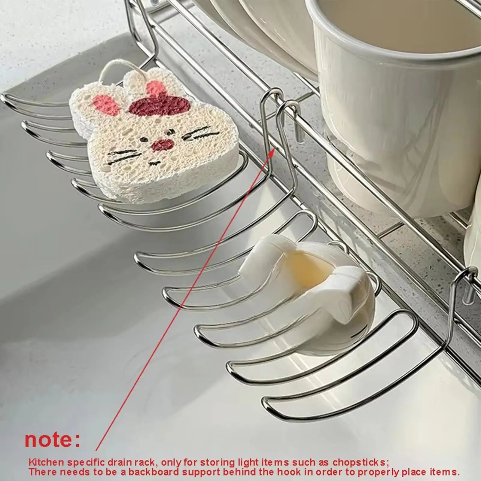 Expandable Stainless Steel Over-Sink Drain Rack