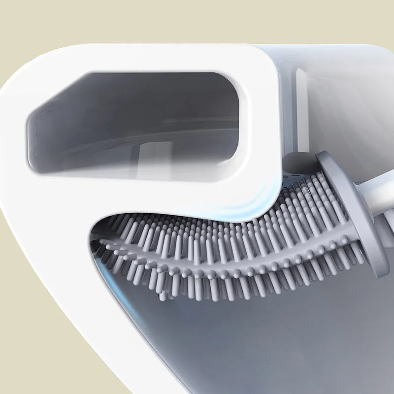Flexible Silicone Toilet Brush with Holder