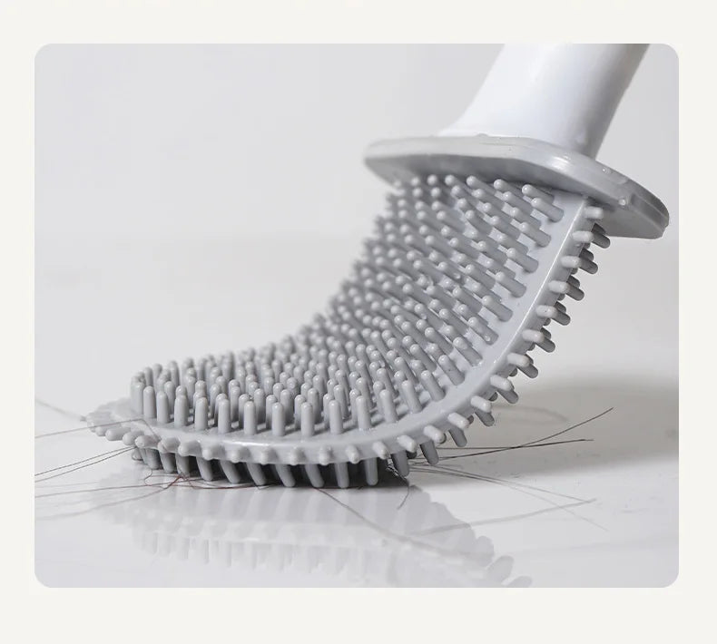 Flexible Silicone Toilet Brush with Holder