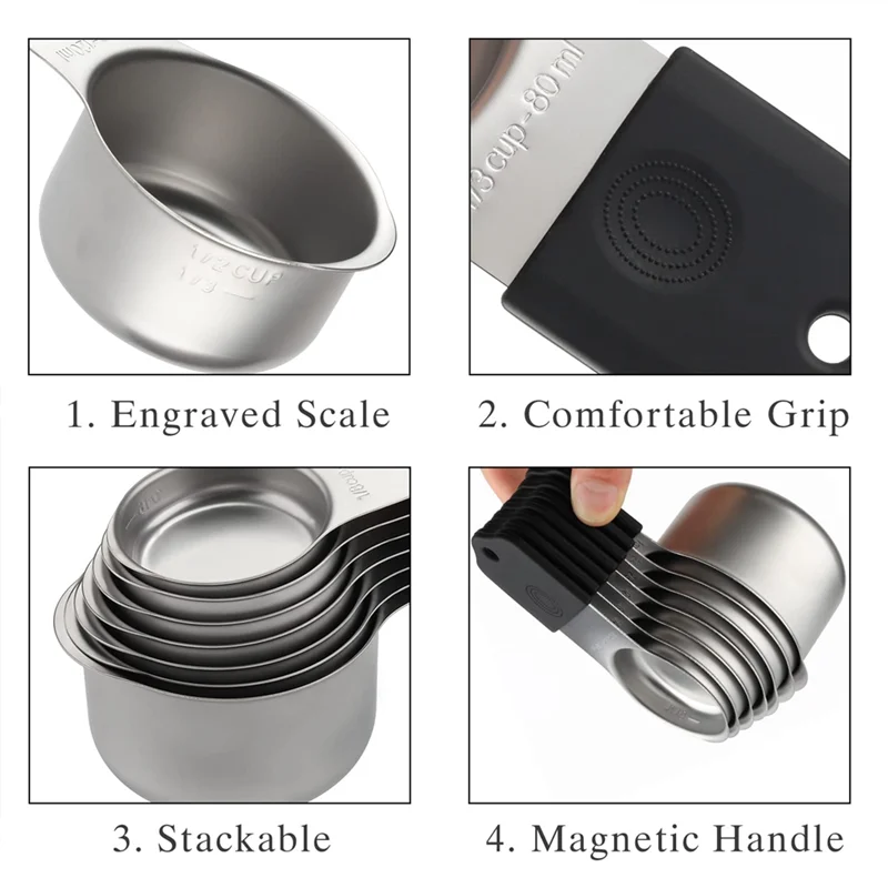 16-Piece Magnetic Stainless Steel Measuring Set