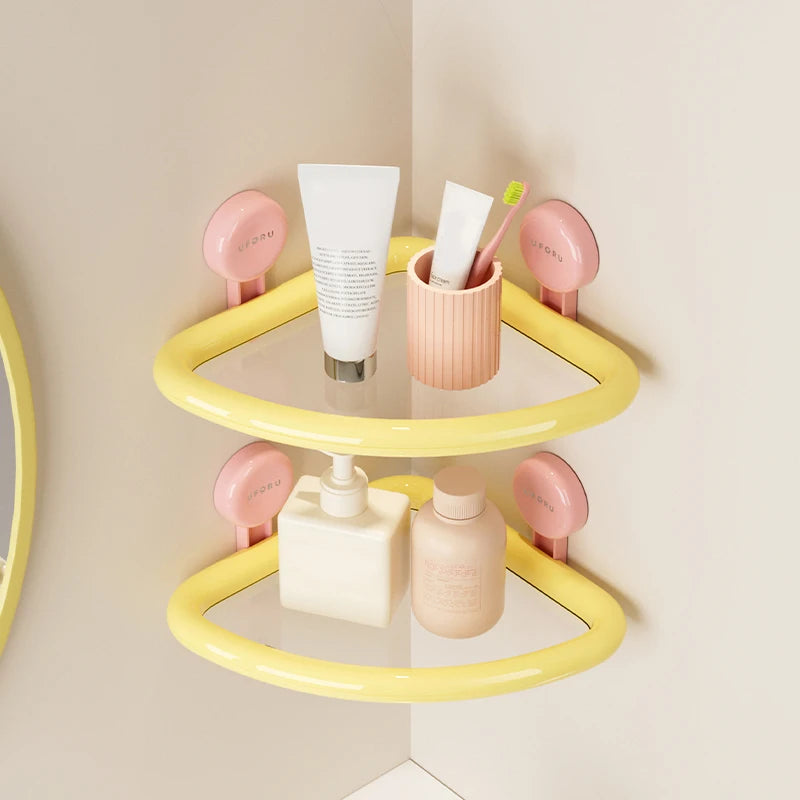 No-Drill Triangle Shower Storage Shelf