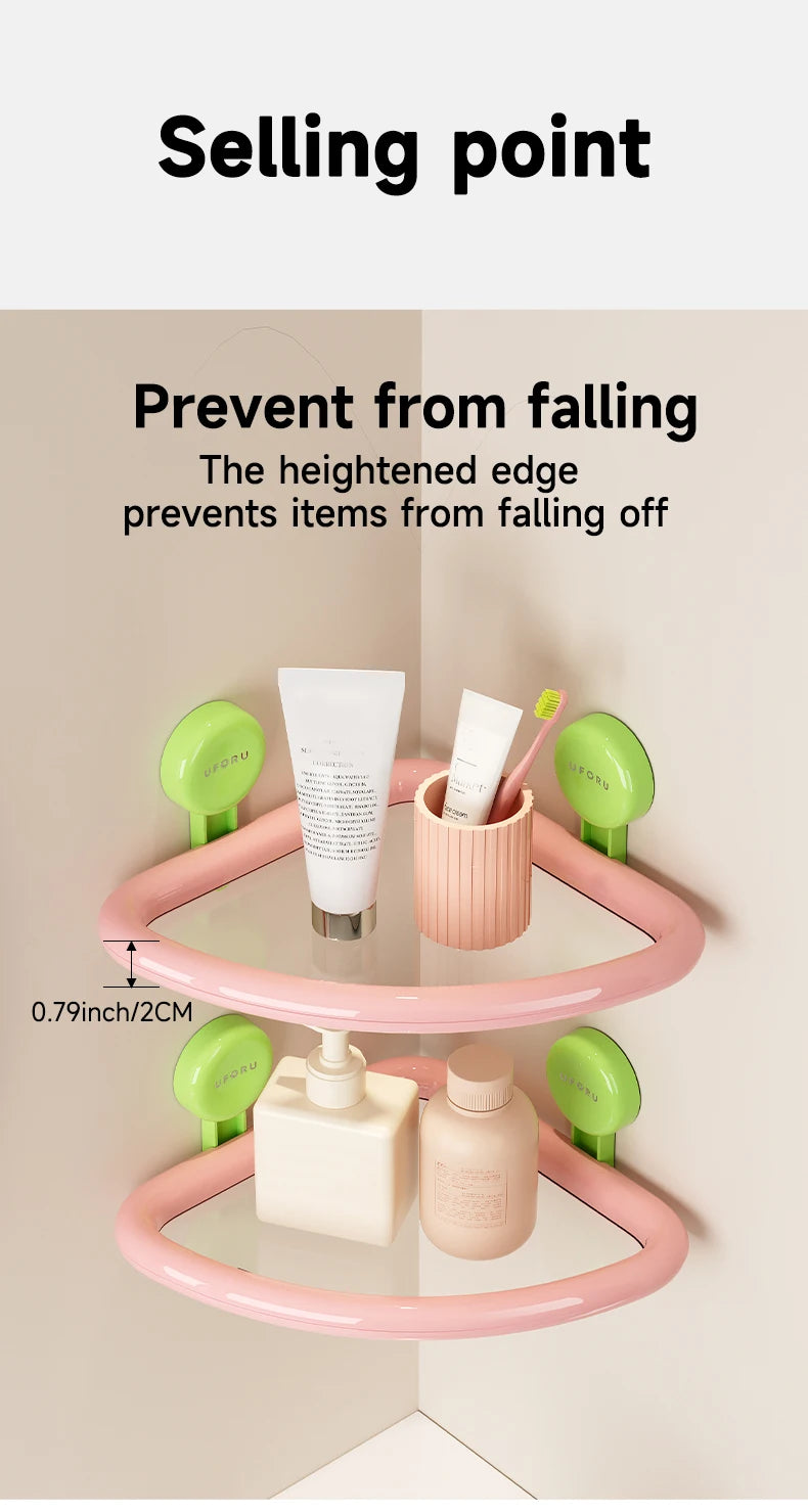 No-Drill Triangle Shower Storage Shelf