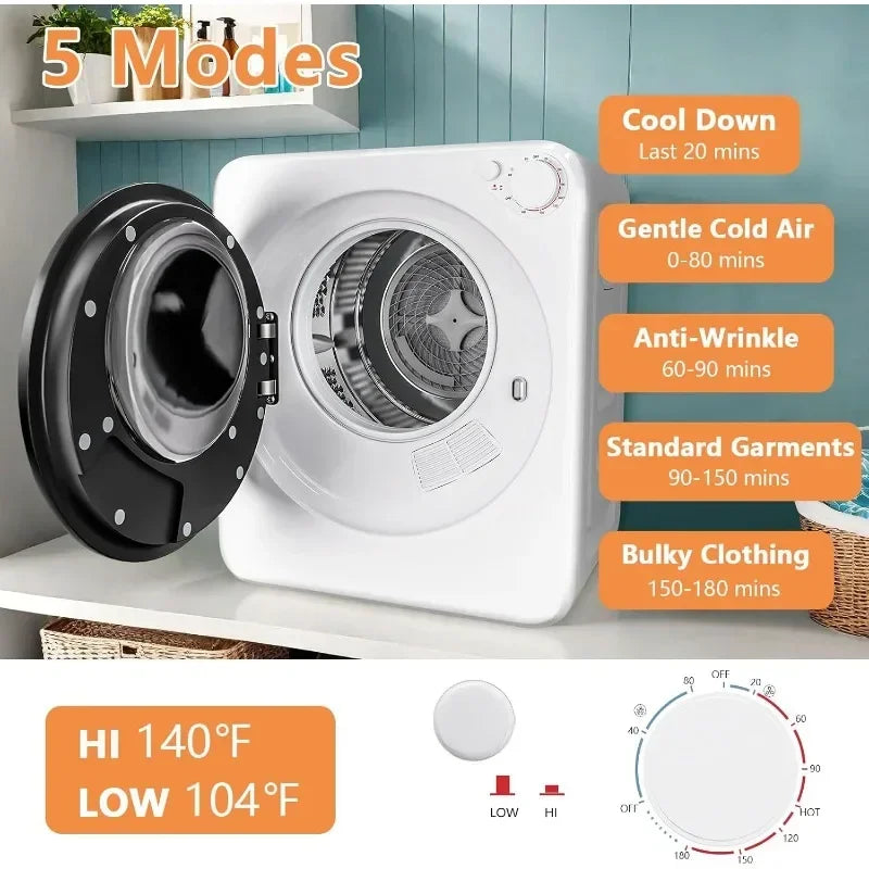 17 Lbs 1.8 Cu.Ft Portable Washer Dryer Combo | Full-Automatic Compact Laundry Set with Space-Saving Design Customized