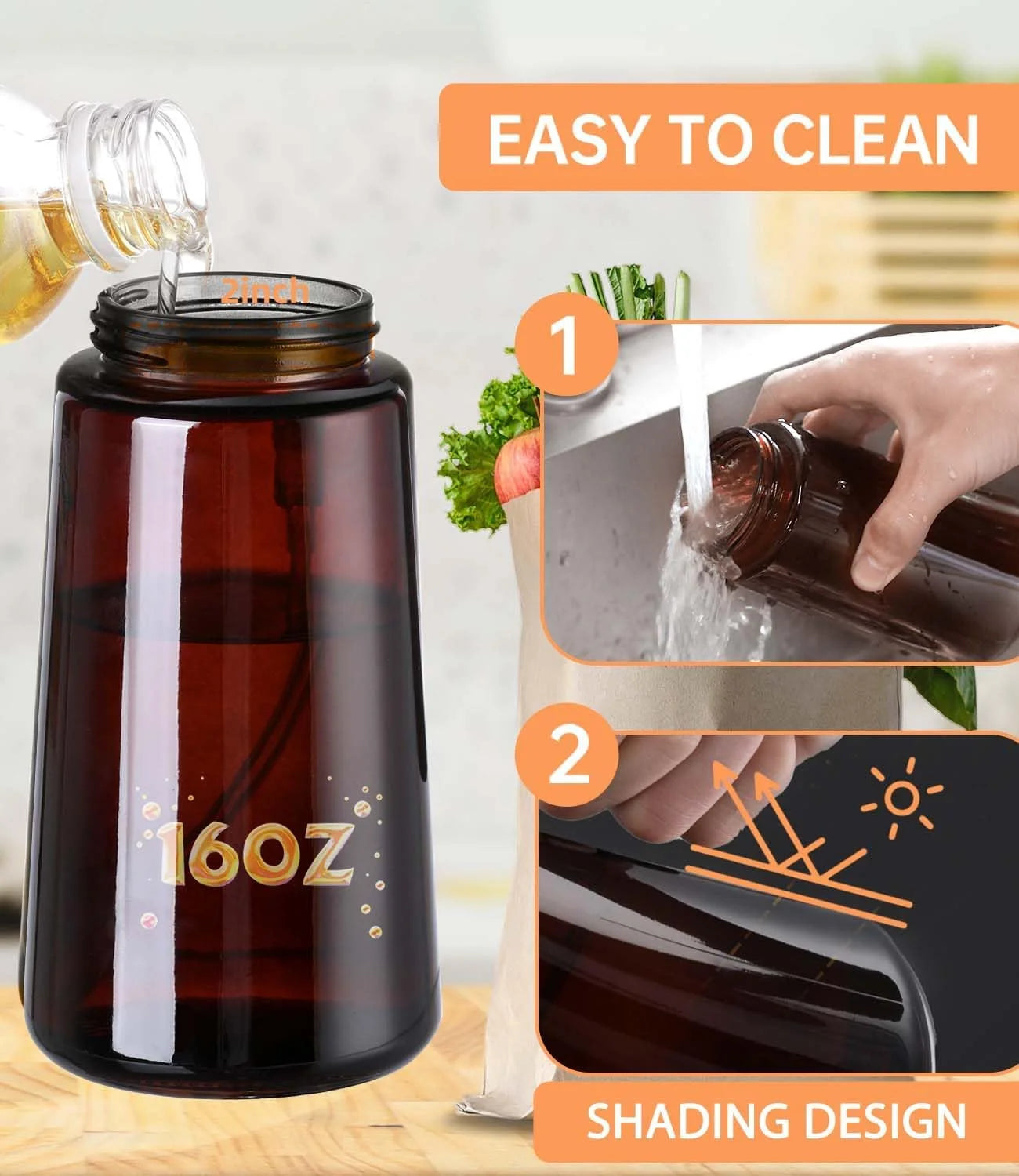 2-in-1 Glass Oil Dispenser and Sprayer