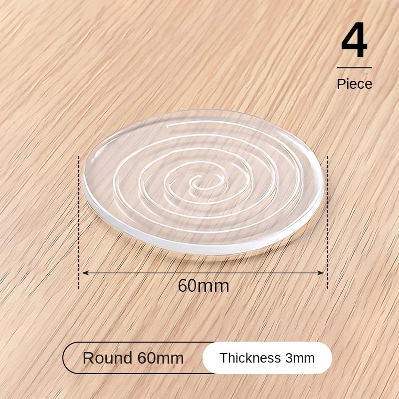 4-Piece Transparent Silicone Furniture Floor Protectors