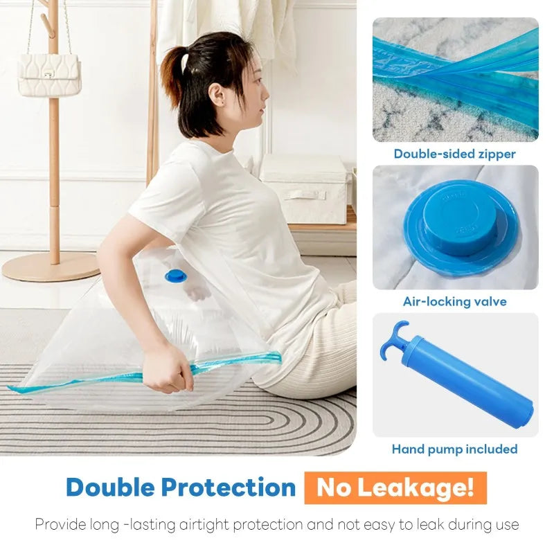 Large Capacity Vacuum Storage Bags for Clothes,Bedding,Space Saving Bags Storage Space Saver Compression Bags Vacuum Seal Packet