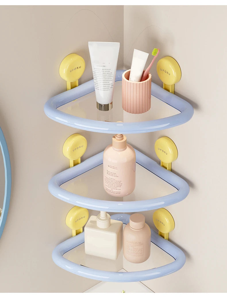 No-Drill Triangle Shower Storage Shelf