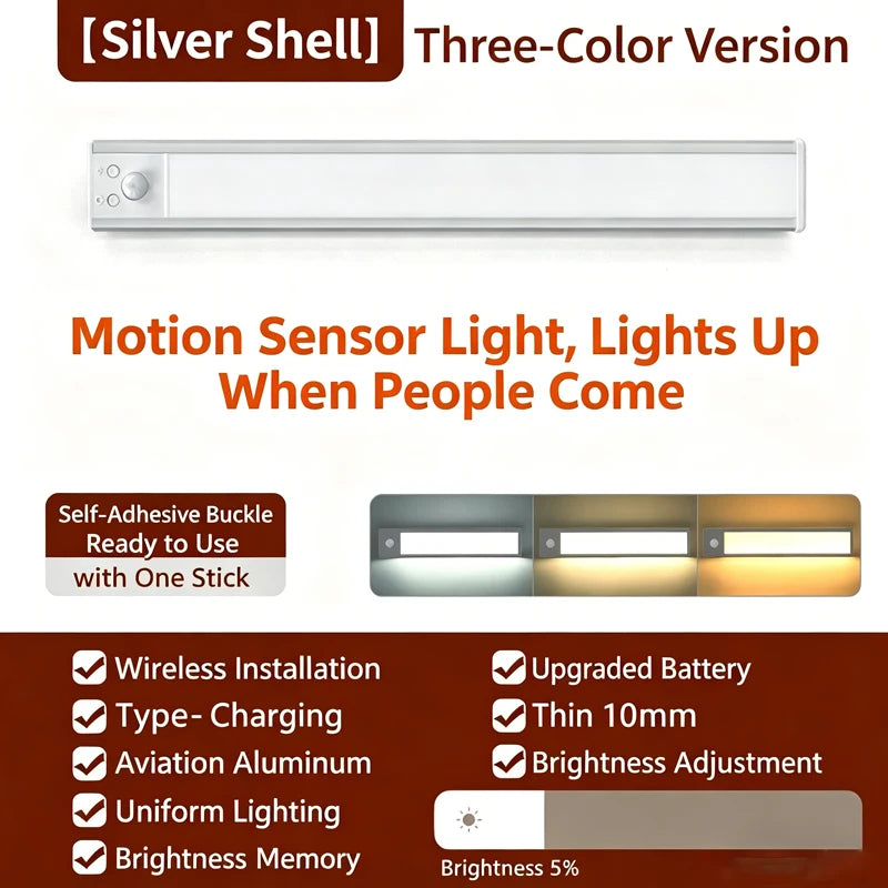 Rechargeable Motion Sensor Under-Cabinet Light