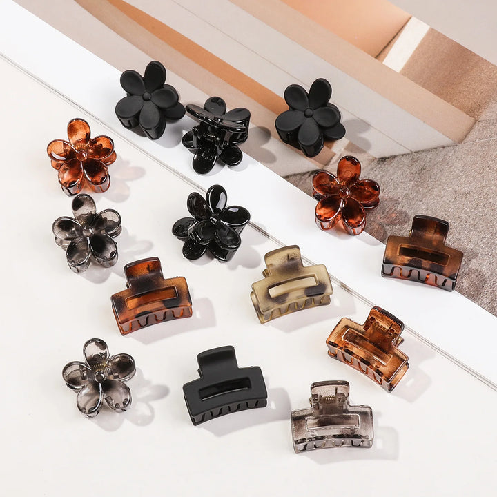 12-Piece Mini Flower Hair Clips