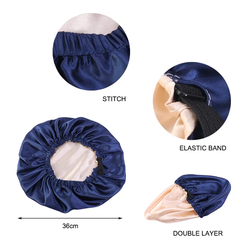 Adjustable Satin Bonnet for Sleeping