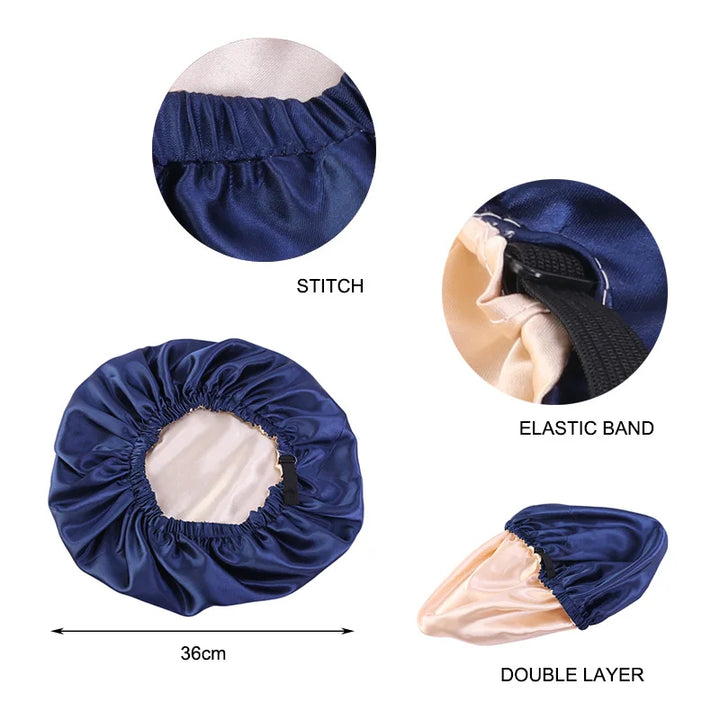 Adjustable Satin Bonnet for Sleeping