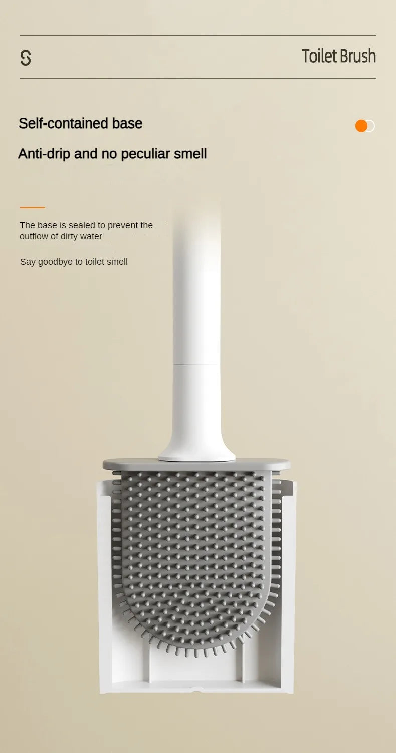 Flexible Silicone Toilet Brush with Holder