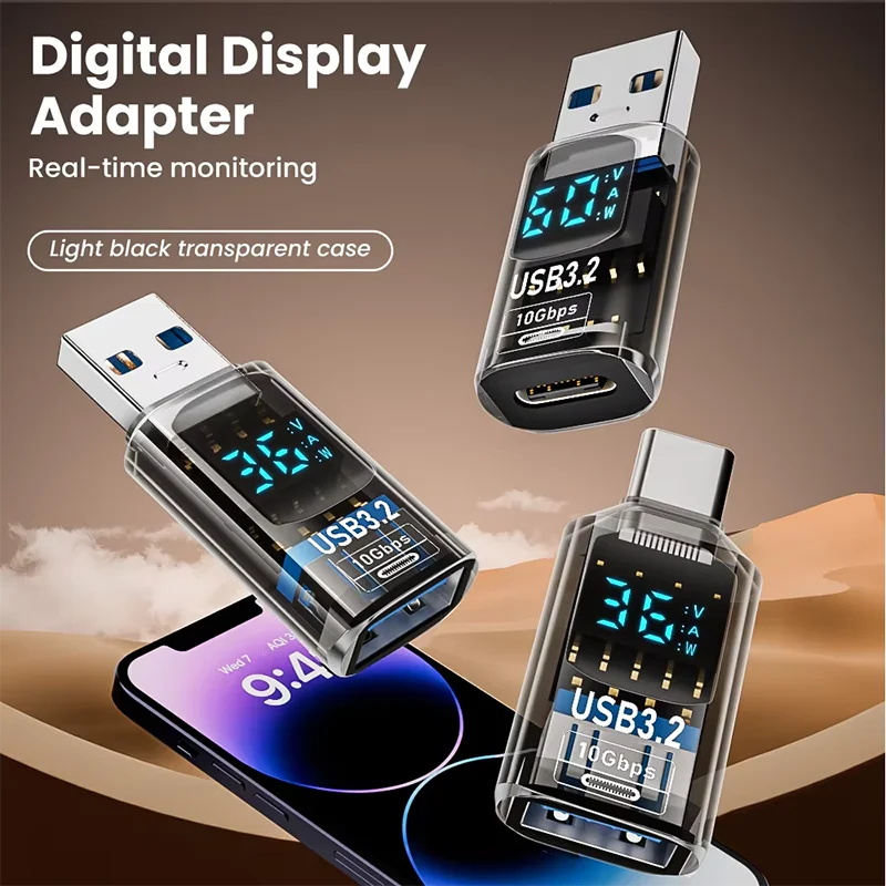 USB 3.2 Digital Display Adapter 10Gbps USB Male TO USB Female Converter Fast Charging Data Transafer USB C Adapter For PC Laptop