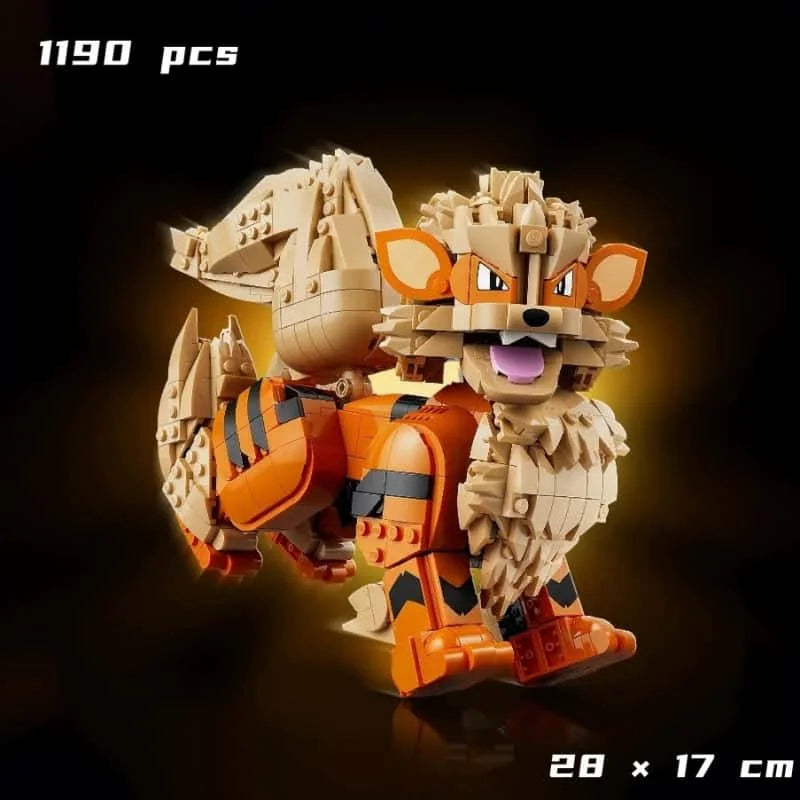 Fantasy Fire Beast Model Building Blocks Bricks Christmas DIY Toy for Family Decor Gifts In Stock New 1190pcs Posable Wild Dog