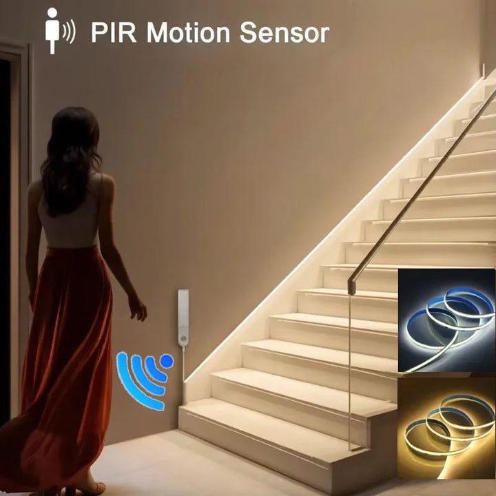 Battery-Powered Motion Sensor COB LED Strip Light