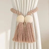 Magnetic Wooden Tassel Curtain Holdbacks
