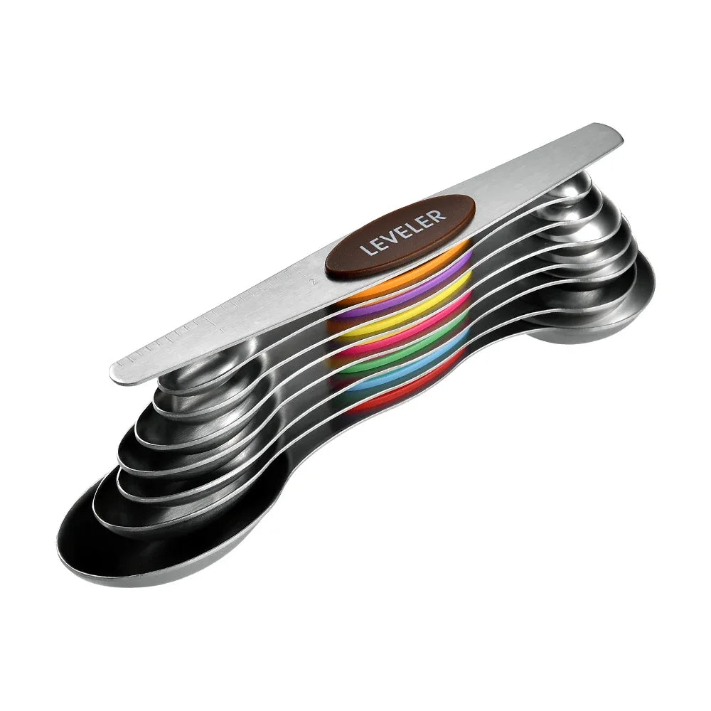 8-Piece Magnetic Stainless Steel Measuring Spoons
