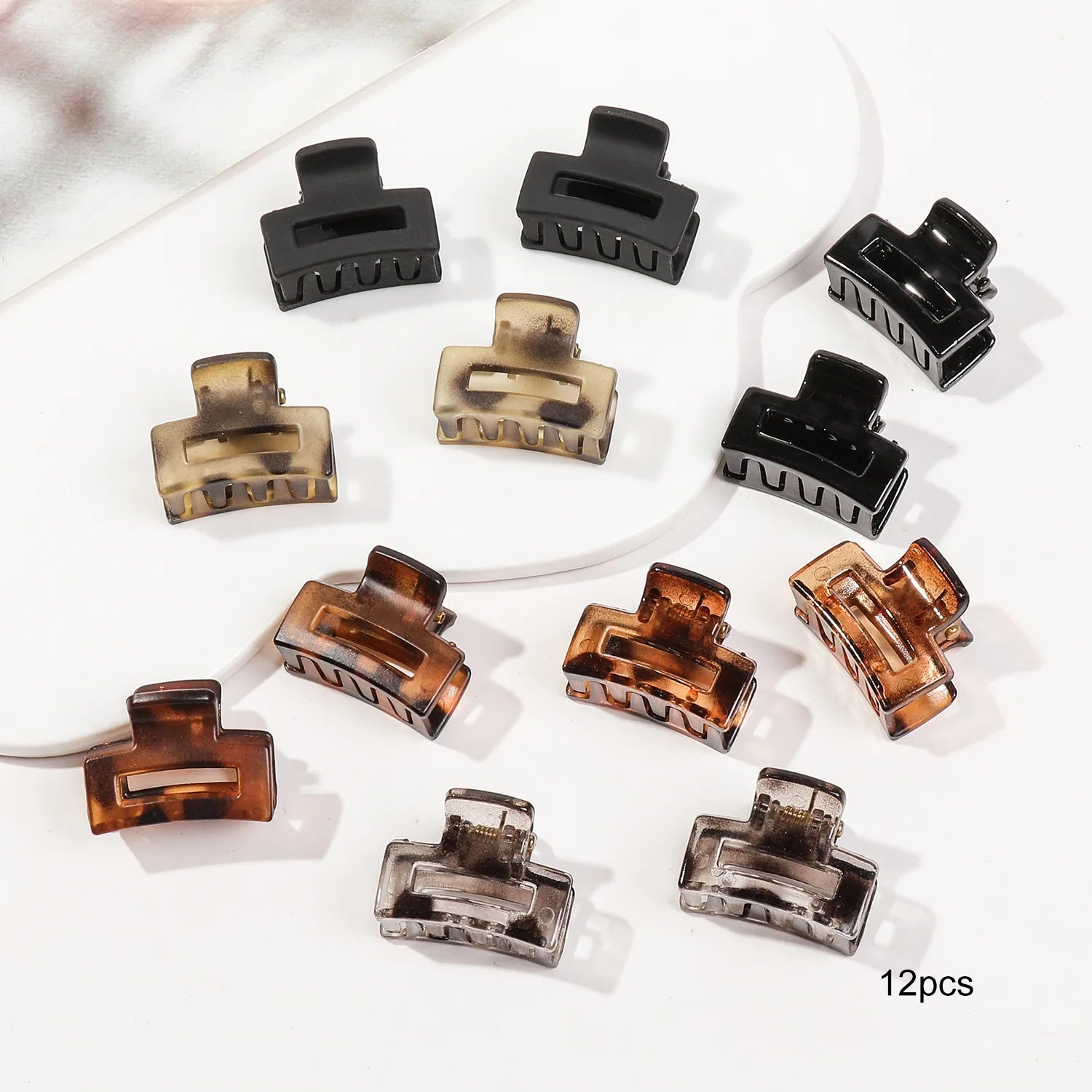 12-Piece Mini Flower Hair Clips