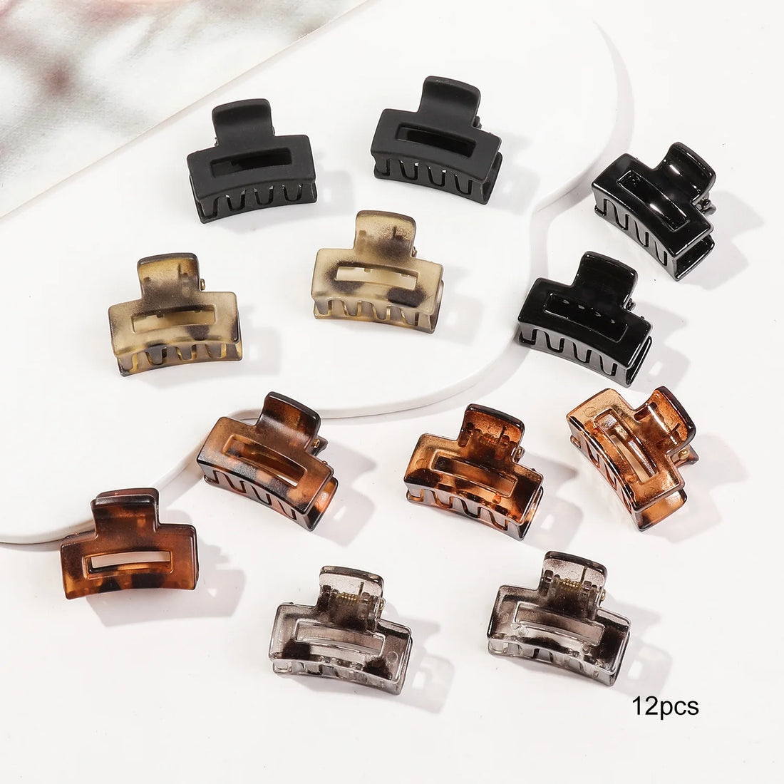 12-Piece Mini Flower Hair Clips