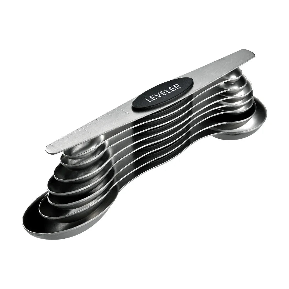 8-Piece Magnetic Stainless Steel Measuring Spoons