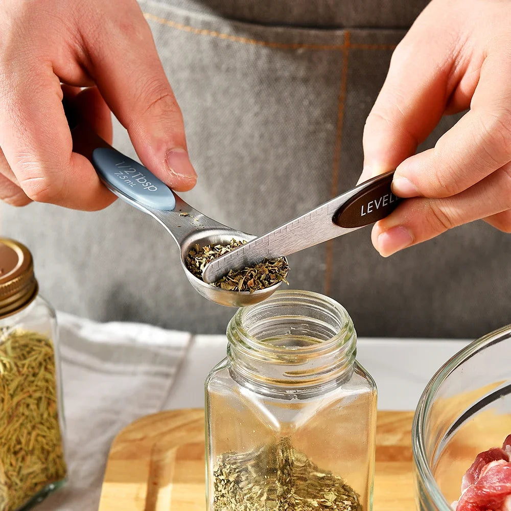 8-Piece Magnetic Stainless Steel Measuring Spoons