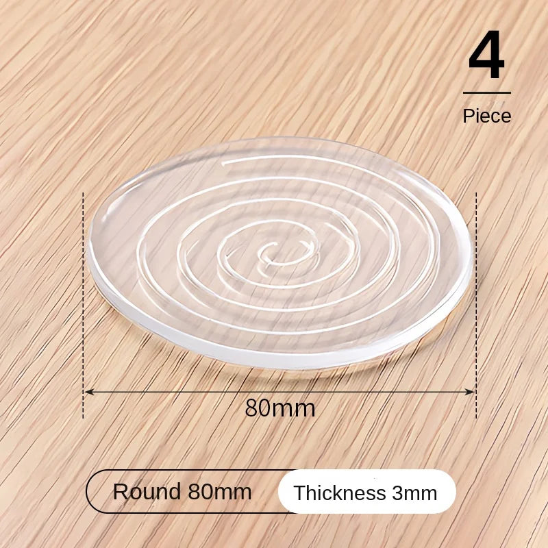 4-Piece Transparent Silicone Furniture Floor Protectors