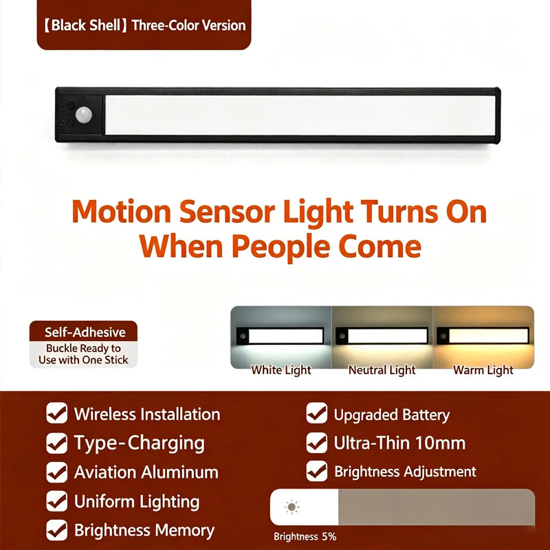 Rechargeable Motion Sensor Under-Cabinet Light